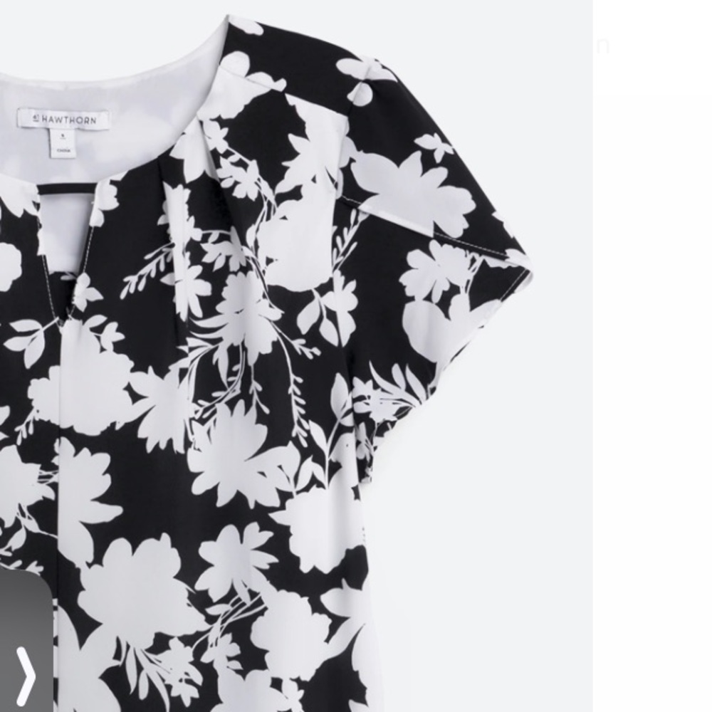 41 Hawthorn Gracie Tulip Detail Black and White Blouse Size New Petite Small - Picture 3 of 8